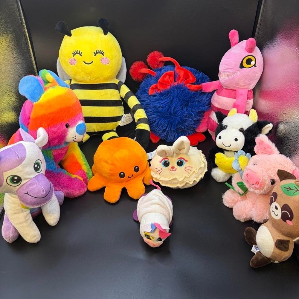 Plush Lot/Bundle/Rainbow Animal/Bee/Cow/Pig